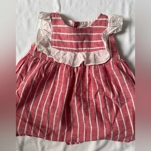 Striped Pink and White Kids Formal Dress